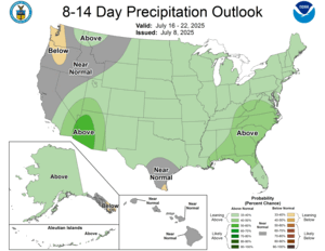 NOAA CPC 8 to 14 Day Precipitation Probability Outlook