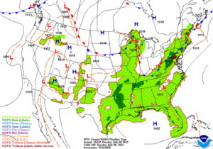 Day 1 (Tuesday): Forecast Surface Map