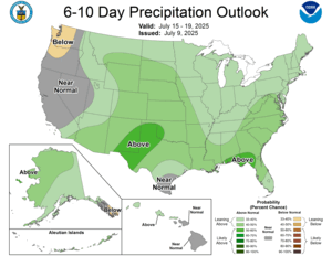 NOAA CPC 6 to 10 Day Precipitation Probability Outlook