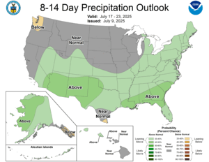 NOAA CPC 8 to 14 Day Precipitation Probability Outlook