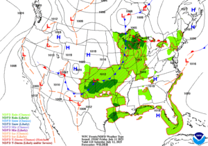 Day 2 (Saturday): Forecast Surface Map