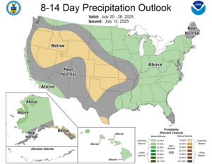 NOAA CPC 8 to 14 Day Precipitation Probability Outlook