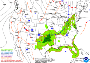 Day 2 (Sunday): Forecast Surface Map
