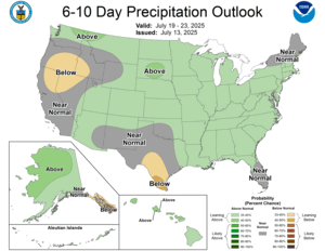NOAA CPC 6 to 10 Day Precipitation Probability Outlook