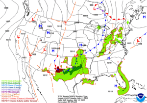 Day 1 (Sunday): Forecast Surface Map