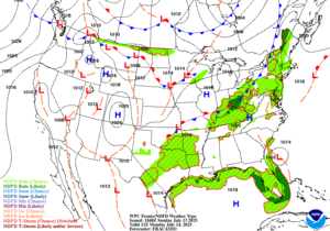 Day 2 (Monday): Forecast Surface Map