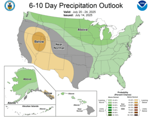 NOAA CPC 6 to 10 Day Precipitation Probability Outlook
