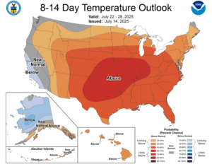 NOAA CPC 8 to 14 Day Temperature Probability Outlook