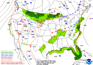 Day 2 (Tuesday): Forecast Surface Map