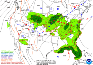 Day 3 (Wednesday): Forecast Surface Map