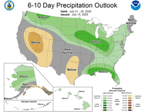 NOAA CPC 6 to 10 Day Precipitation Probability Outlook