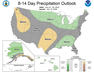 NOAA CPC 8 to 14 Day Precipitation Probability Outlook