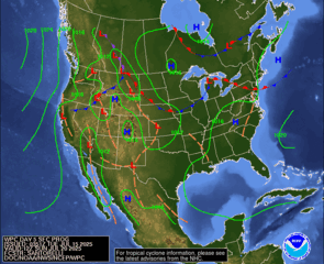 Day 5 (Saturday): Forecast Surface Map