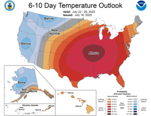 NOAA CPC 6 to 10 Day Temperature Probability Outlook