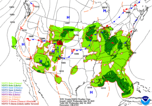 Day 1 (Wednesday): Forecast Surface Map