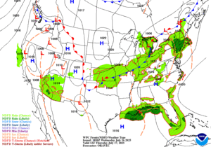 Day 2 (Thursday): Forecast Surface Map