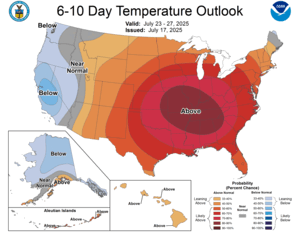 NOAA CPC 6 to 10 Day Temperature Probability Outlook