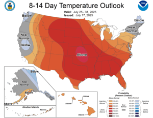 NOAA CPC 8 to 14 Day Temperature Probability Outlook
