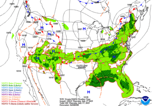 Day 1 (Thursday): Forecast Surface Map