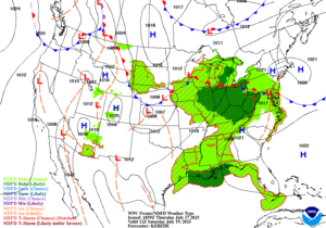 Day 3 (Saturday): Forecast Surface Map