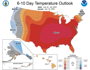 NOAA CPC 6 to 10 Day Temperature Probability Outlook