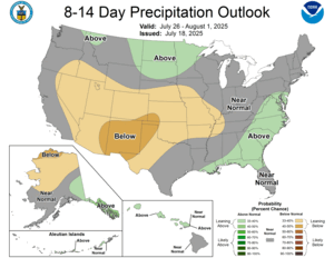 NOAA CPC 8 to 14 Day Precipitation Probability Outlook