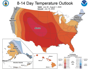 NOAA CPC 8 to 14 Day Temperature Probability Outlook