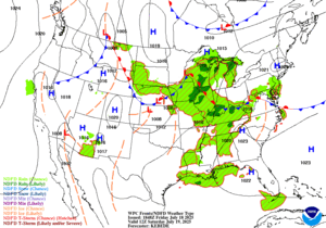 Day 2 (Saturday): Forecast Surface Map