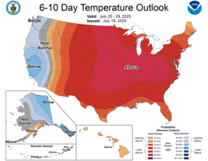NOAA CPC 6 to 10 Day Temperature Probability Outlook