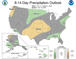 NOAA CPC 8 to 14 Day Precipitation Probability Outlook