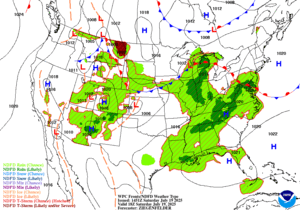 Day 1 (Saturday): Forecast Surface Map