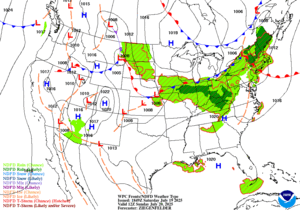 Day 2 (Sunday): Forecast Surface Map