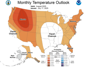 One Month Outlook - Temperature Probability