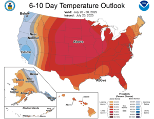 NOAA CPC 6 to 10 Day Temperature Probability Outlook