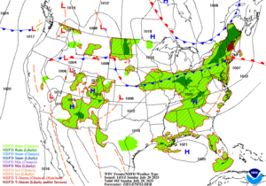 Day 1 (Sunday): Forecast Surface Map