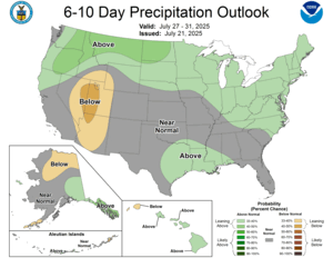 NOAA CPC 6 to 10 Day Precipitation Probability Outlook