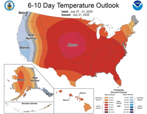 NOAA CPC 6 to 10 Day Temperature Probability Outlook