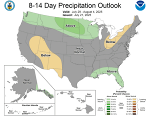 NOAA CPC 8 to 14 Day Precipitation Probability Outlook