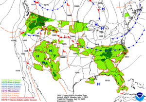 Day 1 (Monday): Forecast Surface Map