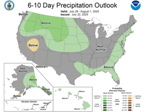 NOAA CPC 6 to 10 Day Precipitation Probability Outlook