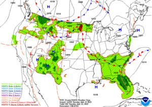 Day 1 (Tuesday): Forecast Surface Map