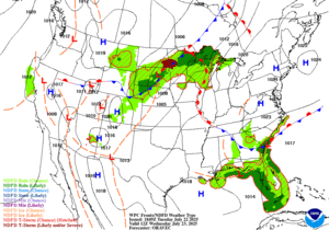 Day 2 (Wednesday): Forecast Surface Map