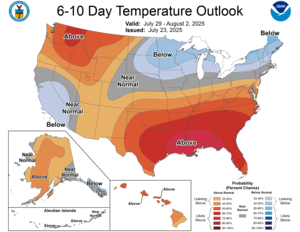 NOAA CPC 6 to 10 Day Temperature Probability Outlook