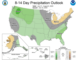 NOAA CPC 8 to 14 Day Precipitation Probability Outlook