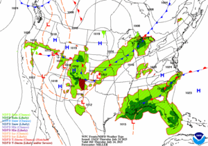 Day 1 (Thursday): Forecast Surface Map