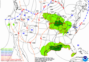 Day 3 (Saturday): Forecast Surface Map