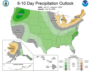 NOAA CPC 6 to 10 Day Precipitation Probability Outlook