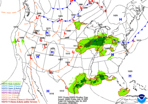 Day 2 (Saturday): Forecast Surface Map