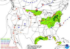 Day 3 (Sunday): Forecast Surface Map