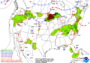 Day 2 (Monday): Forecast Surface Map